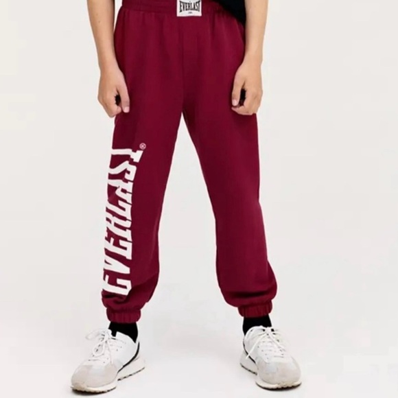 {Zara X Everlast} Cool Athletic Sweatpants Burgundy kids Sz 11-12 Yrs - Picture 3 of 16